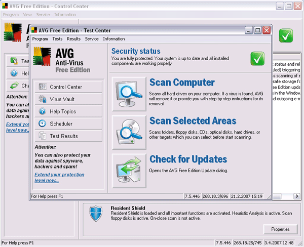 AVG AntiVirus Free 2011 10.0.1209a3533