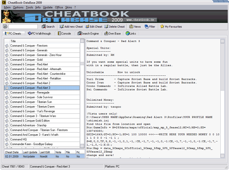 CheatBook-DataBase 2009 v1.0
